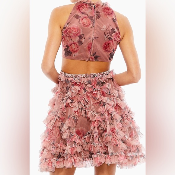 Mac Duggal 9151 | Ruffled Floral Chiffon Mini Dress | Women’s 10 - Picture 2 of 10